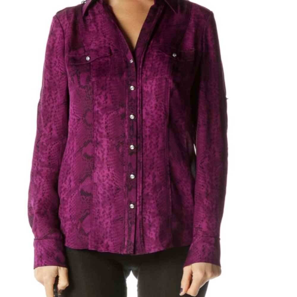 Whbm silk snake print size 6 shirt